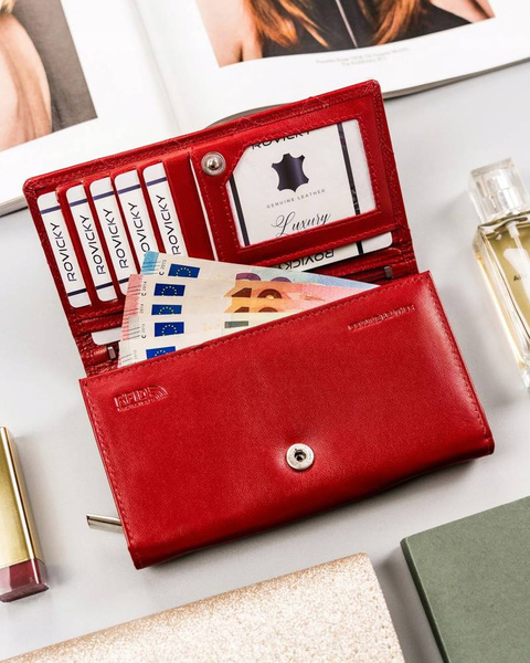 Velká, kožená dámská peněženka s RFID systémem