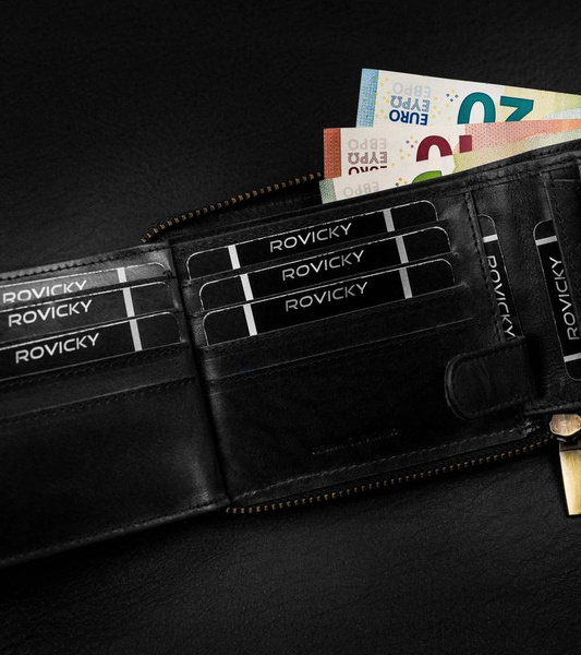 Velká, kožená pánská peněženka na zip